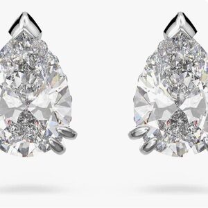 Swarovski Silver Stilla Pear Cut Crystal Earrings